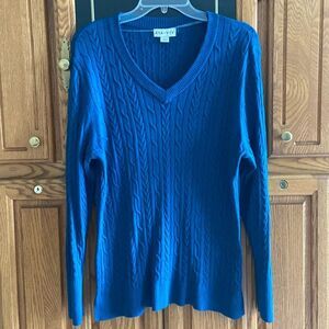 Ava & Viv Dark Green Knitted V-neck Long Sleeve Sweater